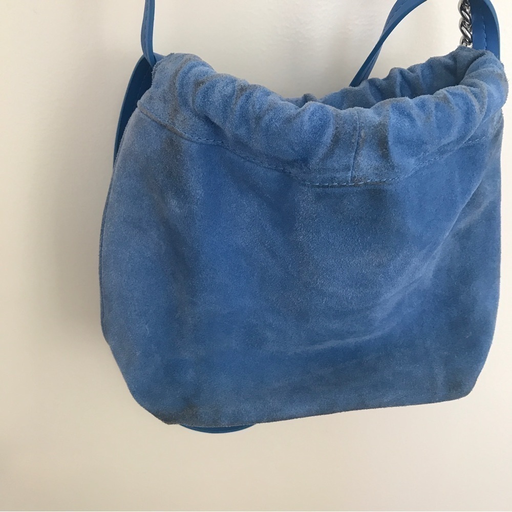 3/$15 Sam Edelman light blue suede and silver studded crossbody purse - Picture 10 of 13